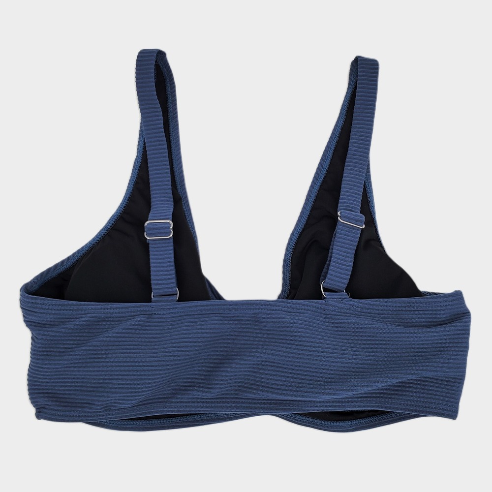 Cupshe Blue Ribbed Twist Front Bikini Top Large Adjustable Straps Padded Lined - Picture 9 of 9